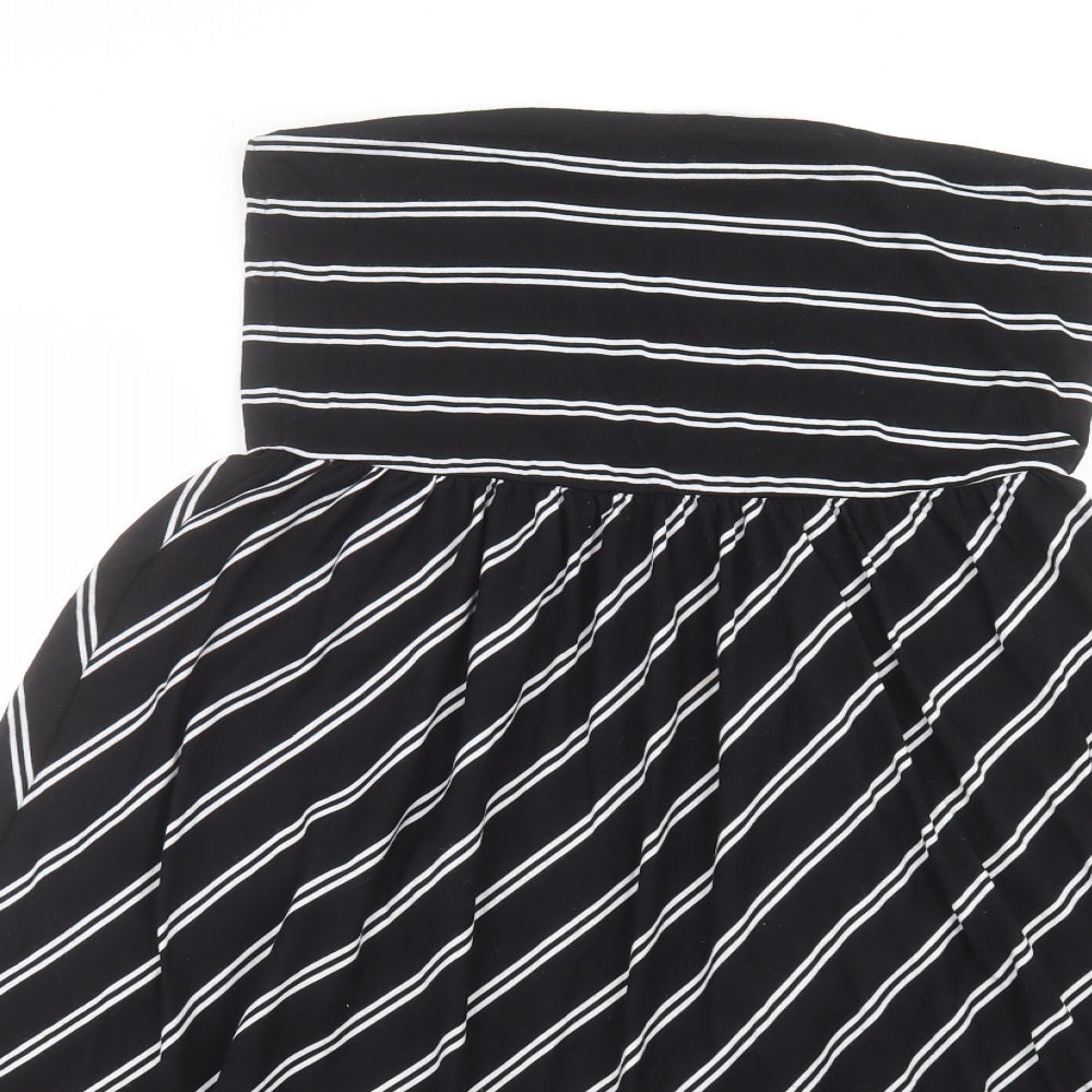 ESMARA Womens Black Striped  A-Line  Size L