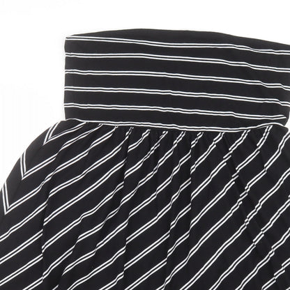 ESMARA Womens Black Striped  A-Line  Size L