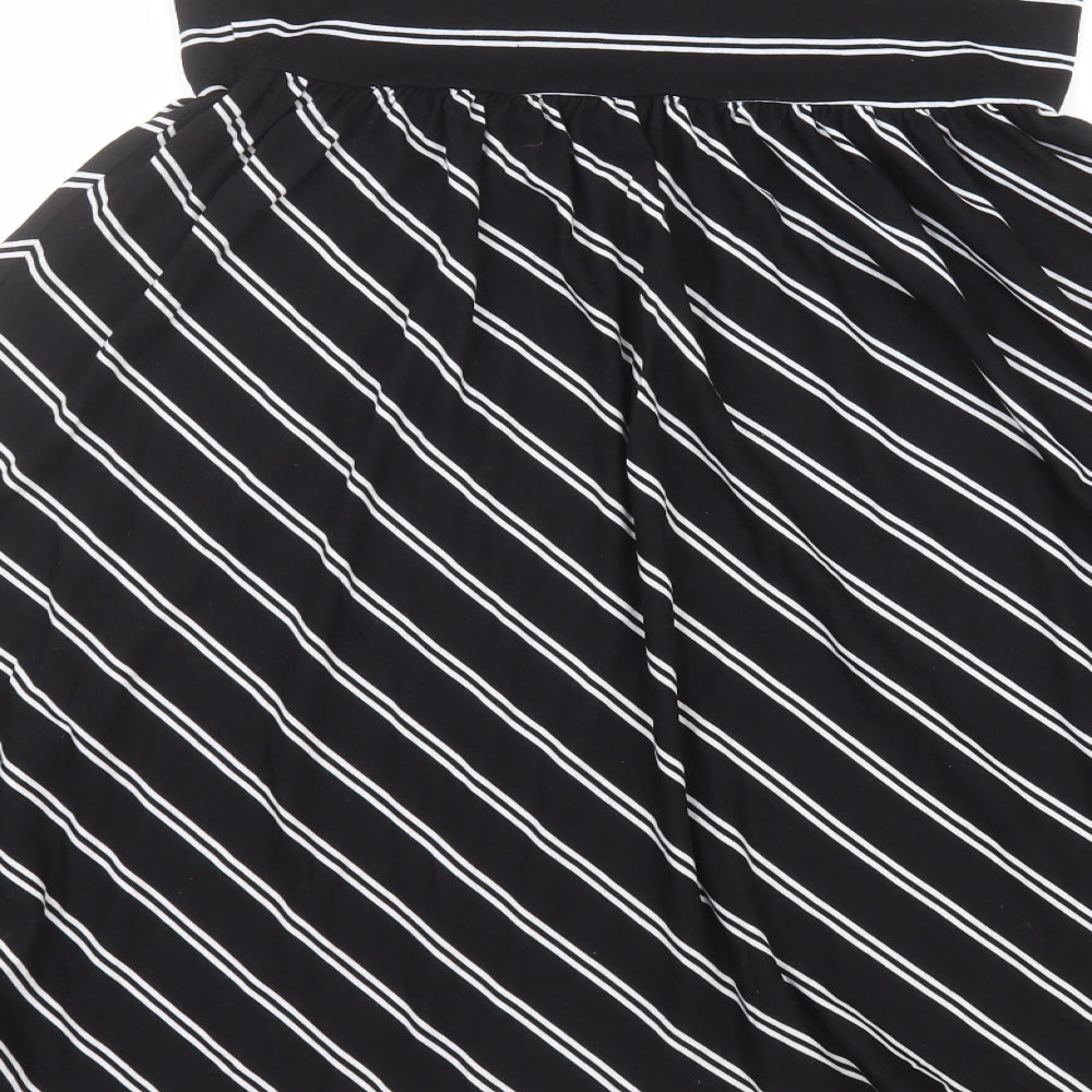 ESMARA Womens Black Striped  A-Line  Size L