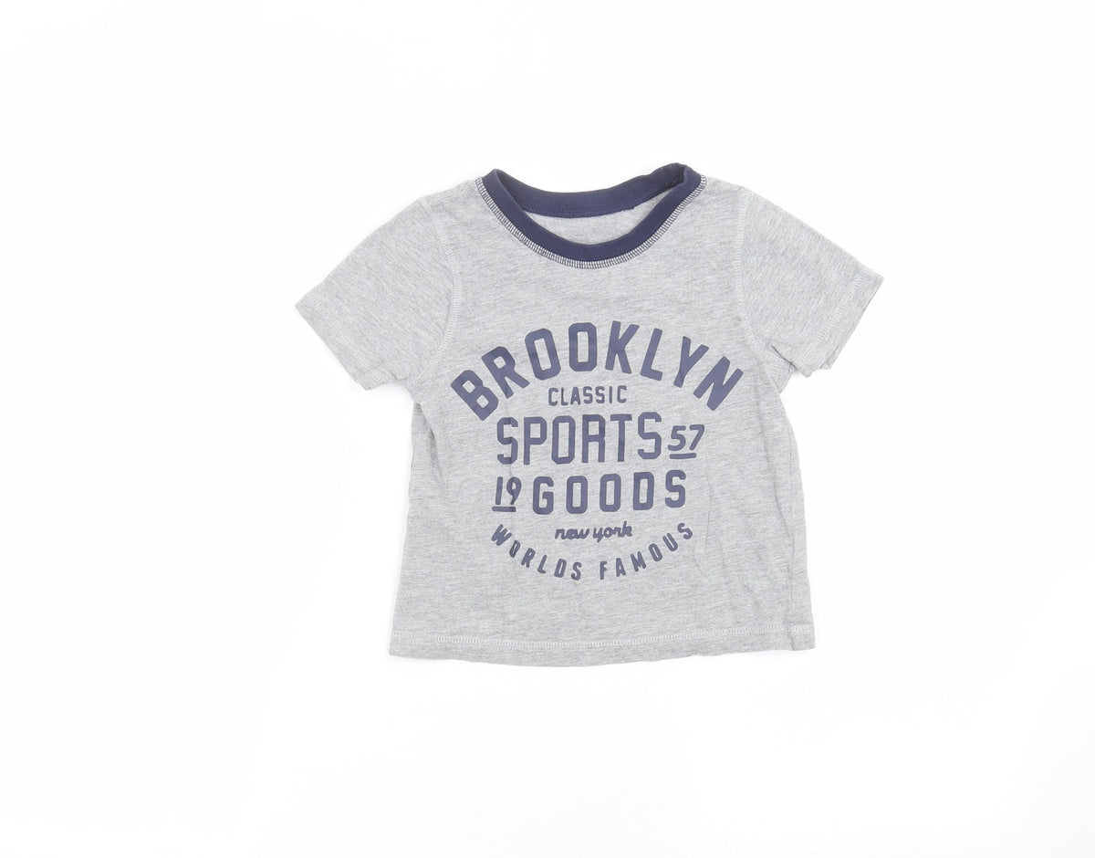 Additional front view of George boys’ grey basic t-shirt, size 3-4, years