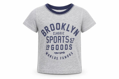 Front view of George boys’ grey basic t-shirt, size 3-4, years