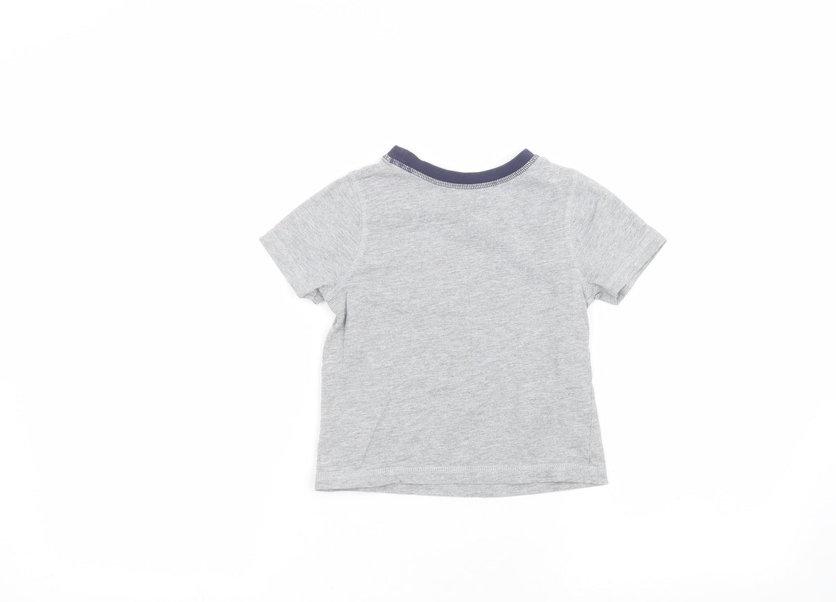 Back view of George boys’ grey basic t-shirt, size 3-4, years