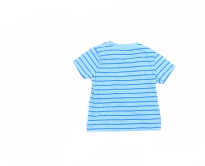 F&F Boys Blue Striped  Basic T-Shirt Size 3-4 Years