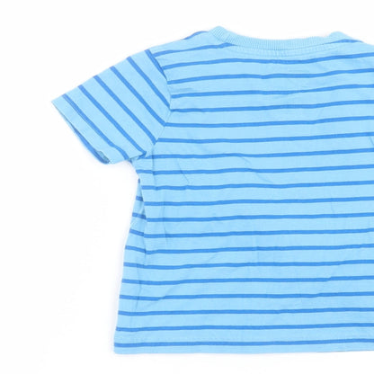F&F Boys Blue Striped  Basic T-Shirt Size 3-4 Years