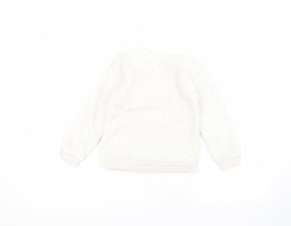 George Girls White   Pullover Jumper Size 5-6 Years