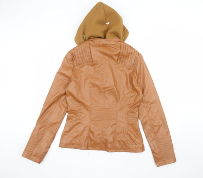 Back view of Gamiss women’s brown parka coat, size L
