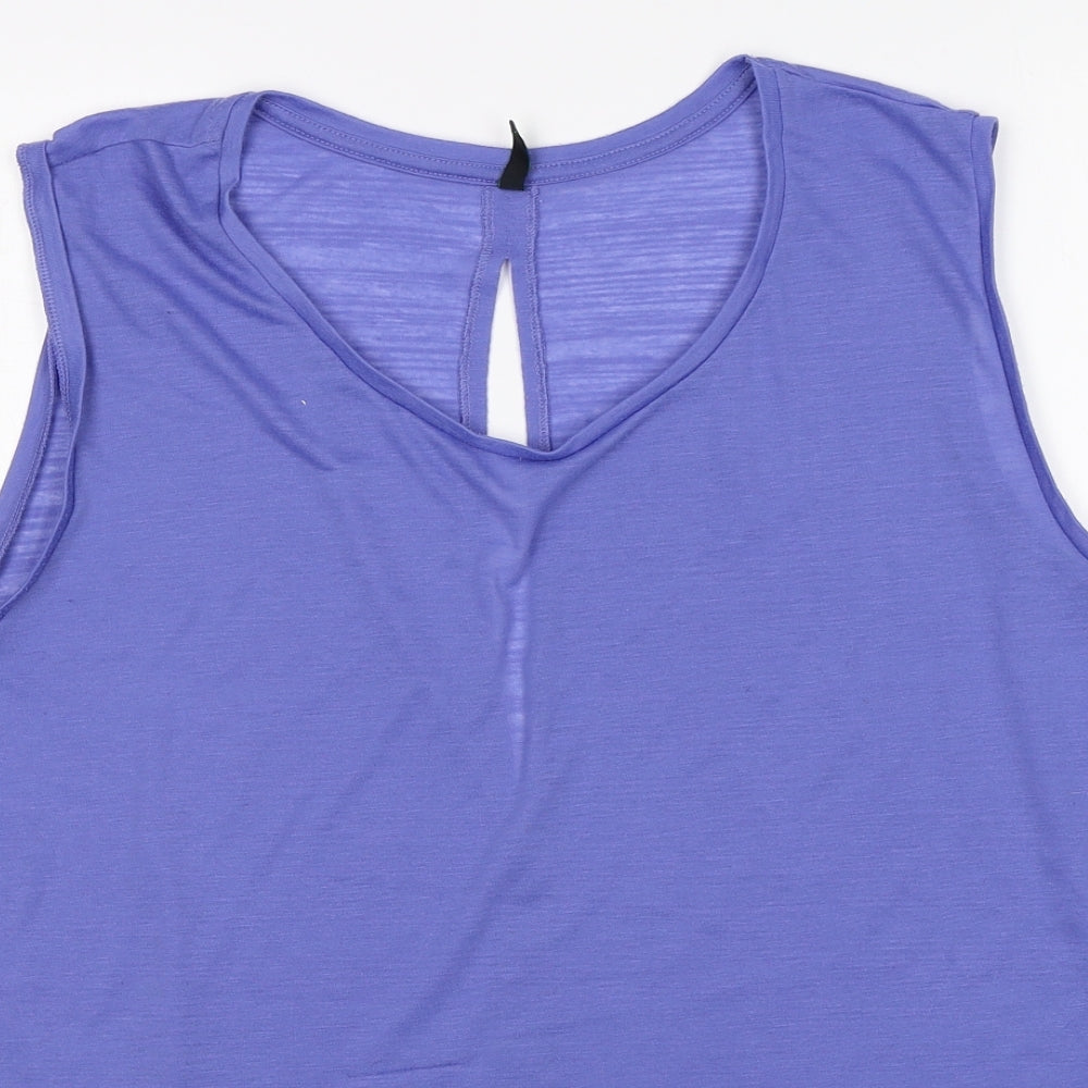 Womens UK Size L Stile Benetton Purple Basic Tank