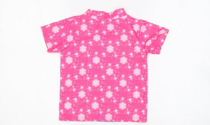 Preworn Girls Pink   Basic T-Shirt Size 8 Years  - Frozen