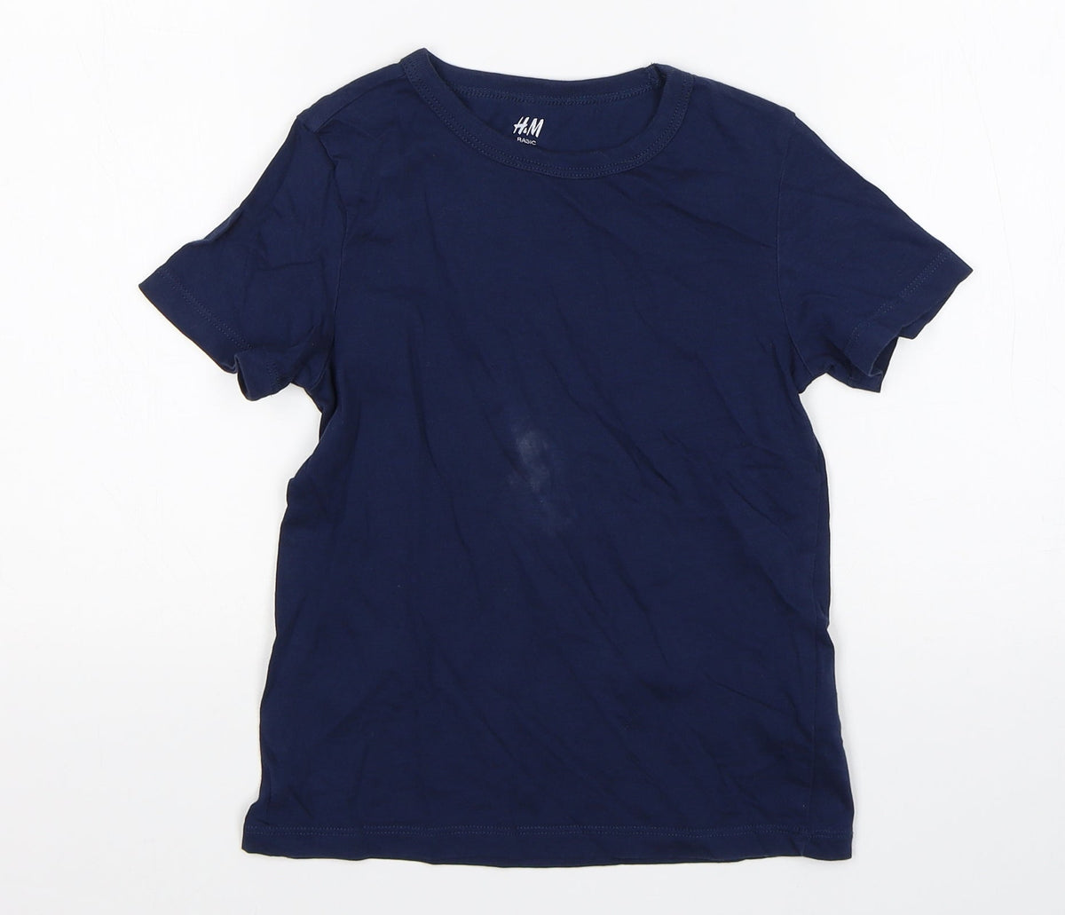 Additional front view of H&M boys’ blue basic t-shirt, size 5-6, years