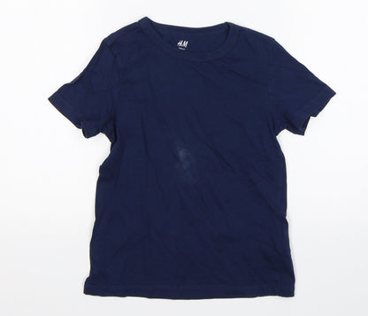 Additional front view of H&M boys’ blue basic t-shirt, size 5-6, years