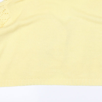 Womens UK Size 16 Being casual Yellow Cardigan Jumper