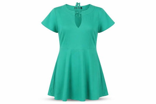 Front view of Very women’s green a-line, size UK 14