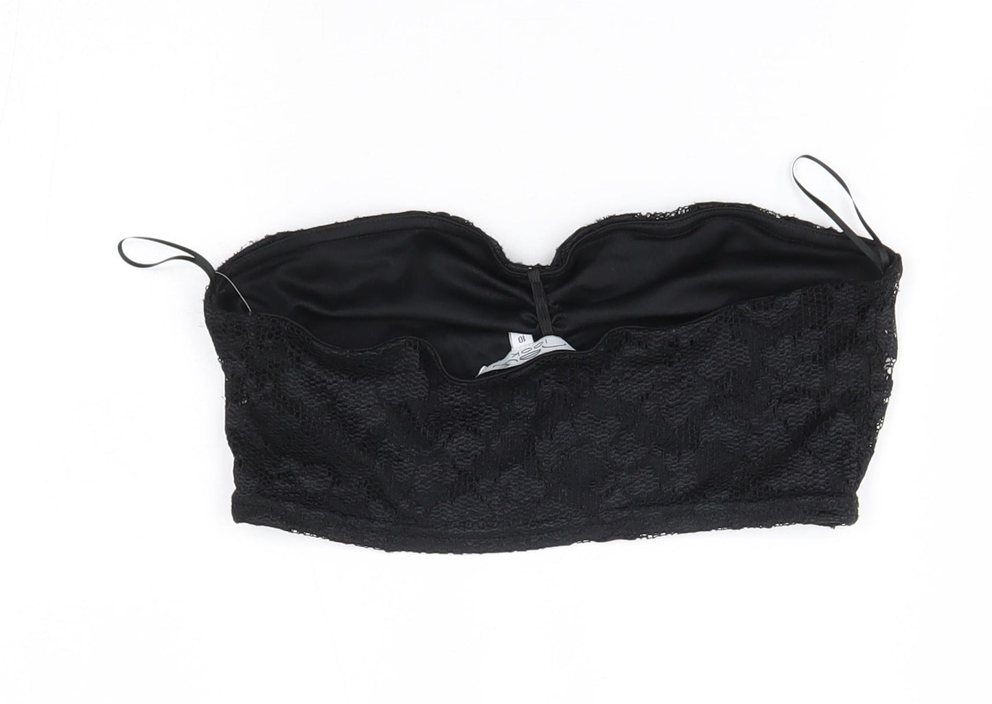 Womens UK Size 10 New Look Black Cropped Tank