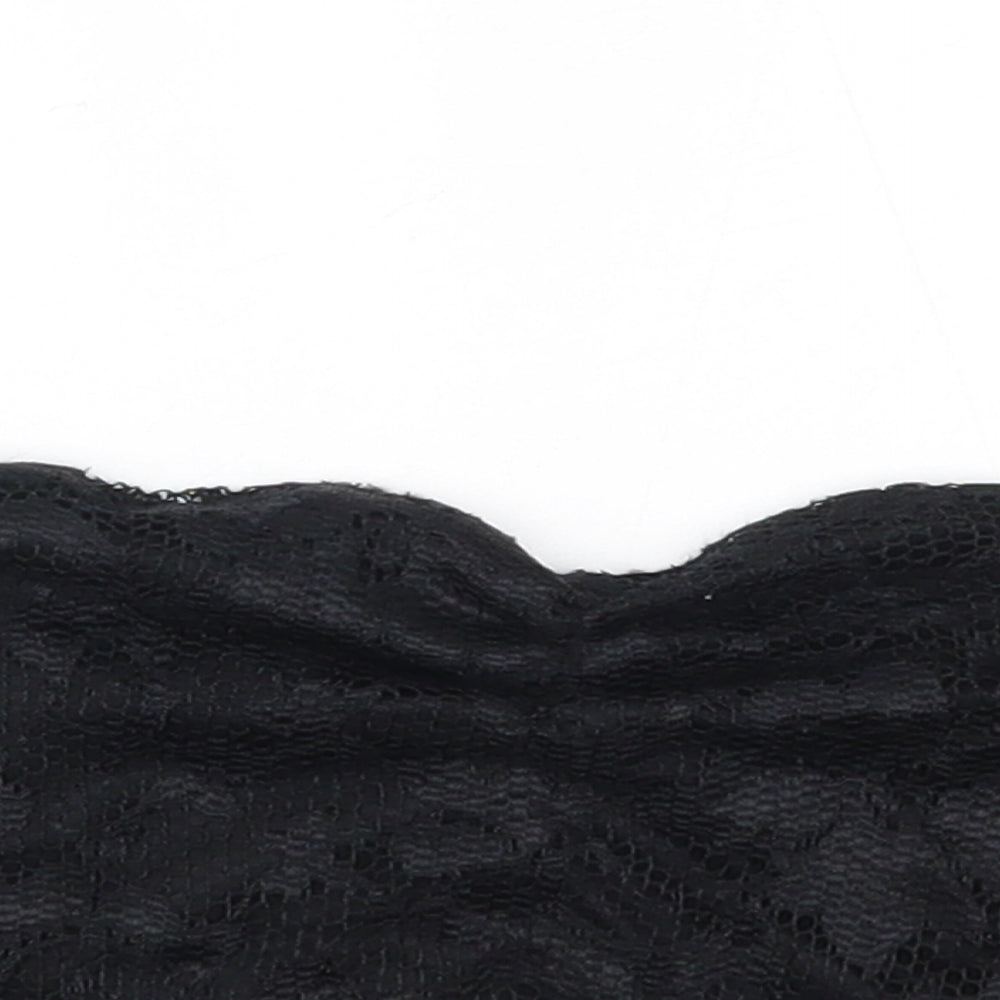 Womens UK Size 10 New Look Black Cropped Tank
