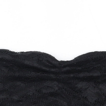 Womens UK Size 10 New Look Black Cropped Tank