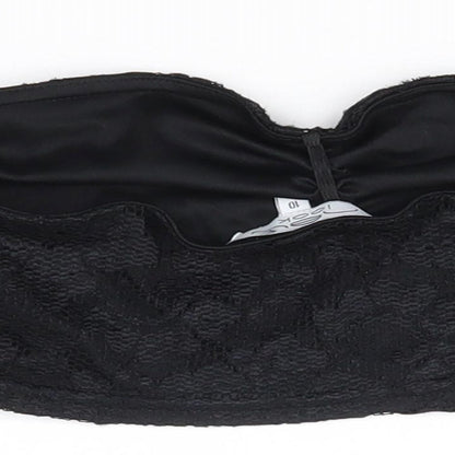 Womens UK Size 10 New Look Black Cropped Tank