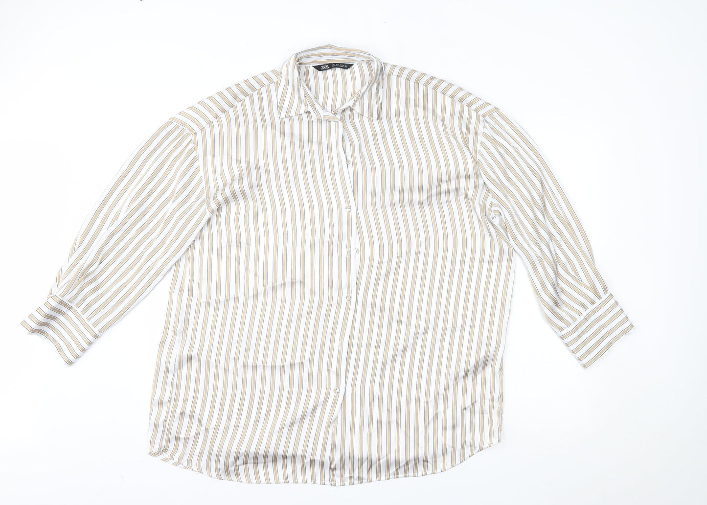 Zara Womens Beige Striped   Nightshirt Size S
