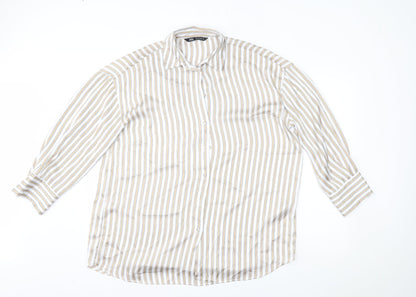 Zara Womens Beige Striped   Nightshirt Size S