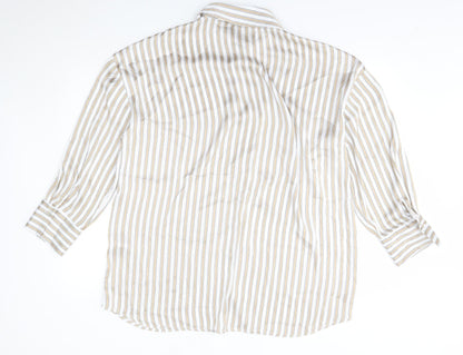 Zara Womens Beige Striped   Nightshirt Size S