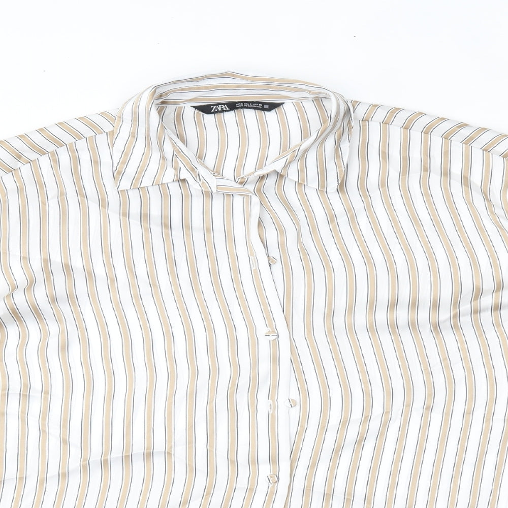 Zara Womens Beige Striped   Nightshirt Size S