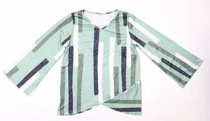 Womens UK Size M Preworn Green Basic Blouse