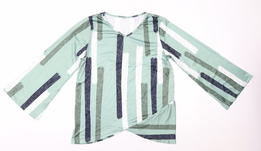 Womens UK Size M Preworn Green Basic Blouse