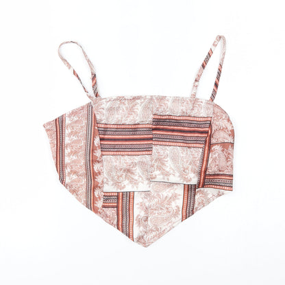 Womens UK Size 10 Missguided Brown Cropped Tank