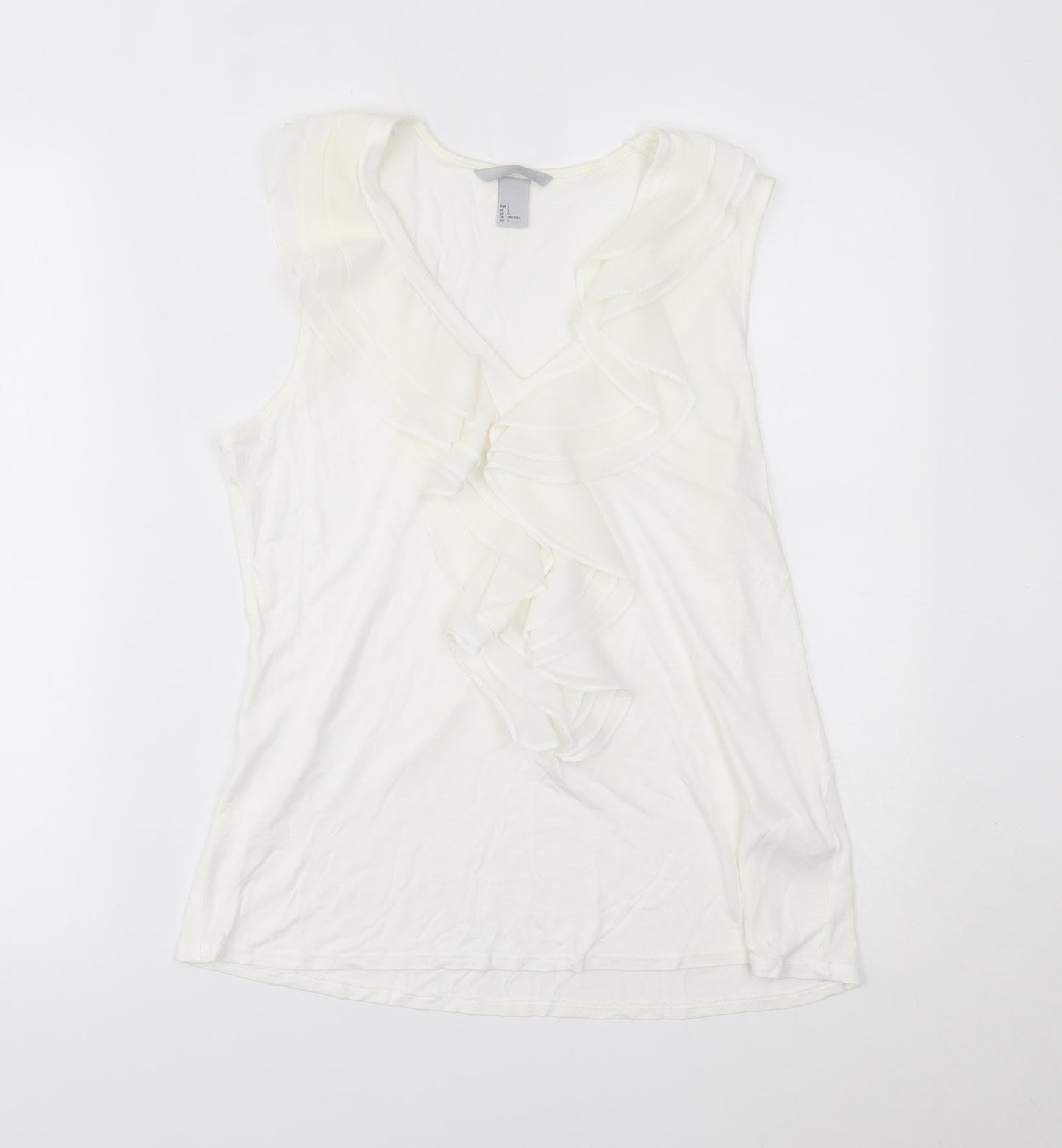 Womens UK Size L H&M White Basic Blouse