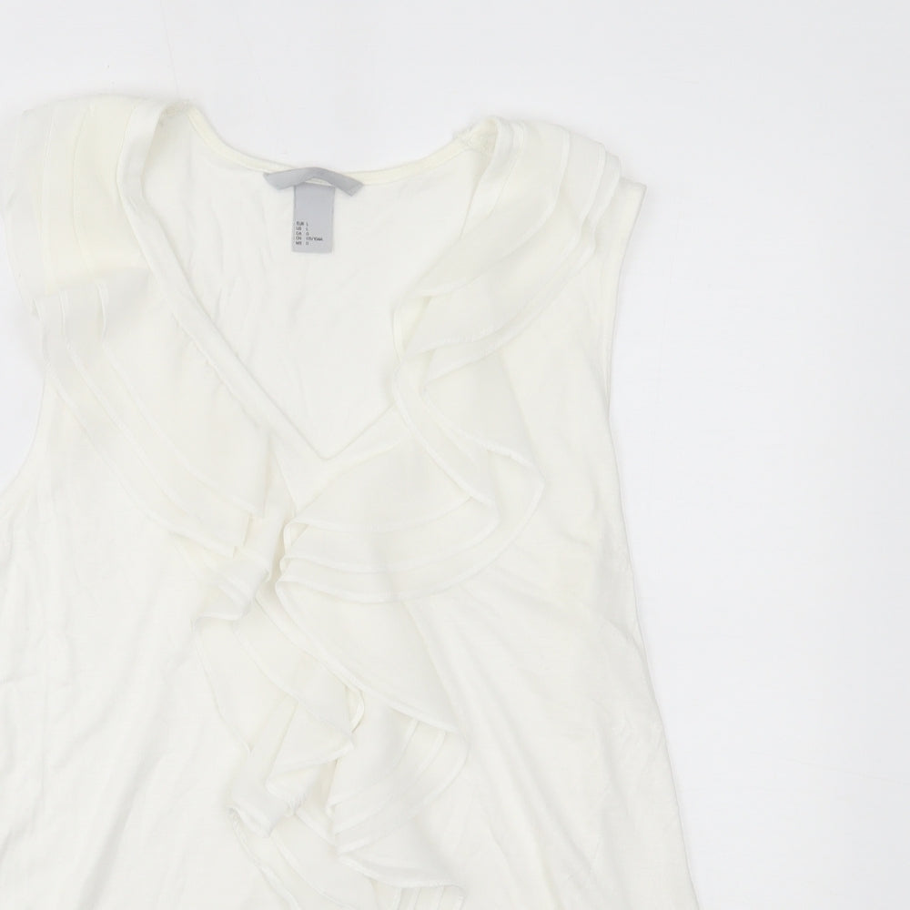 Womens UK Size L H&M White Basic Blouse