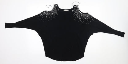 TU Womens Black   Pullover Jumper One Size