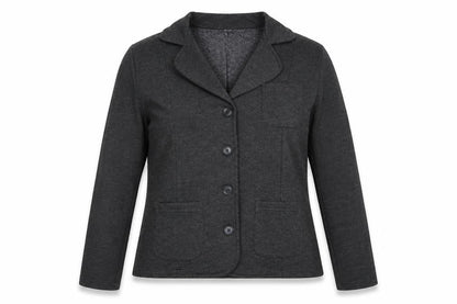 Front view of Bonprix women’s grey jacket, size UK 16