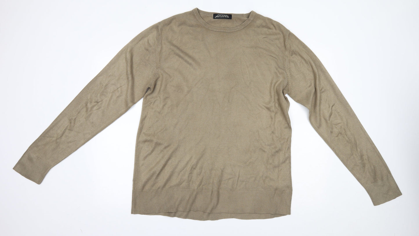 Topman Mens Gold   Pullover Jumper Size L