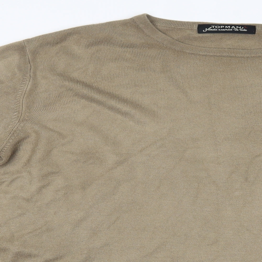 Topman Mens Gold   Pullover Jumper Size L