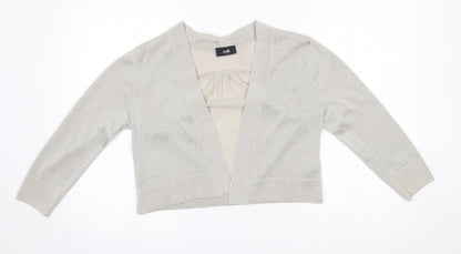 Womens UK Size M Wallis Silver Cardigan Jumper