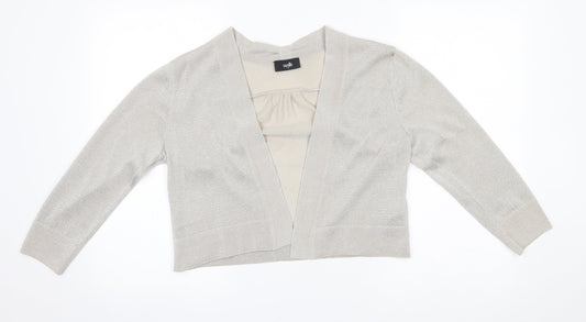 Womens UK Size M Wallis Silver Cardigan Jumper