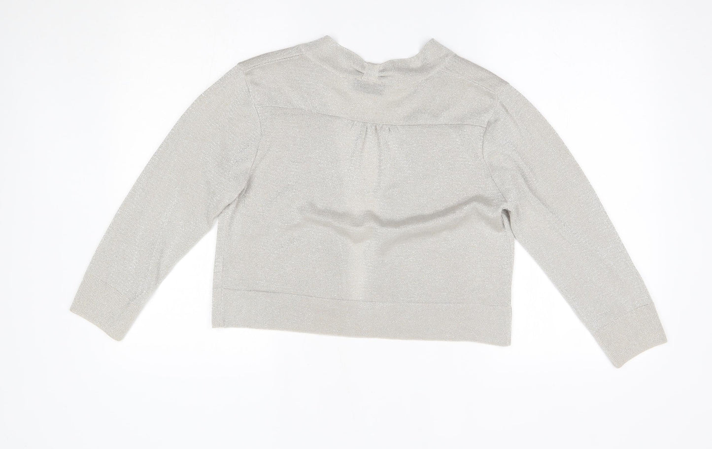 Womens UK Size M Wallis Silver Cardigan Jumper