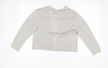 Womens UK Size M Wallis Silver Cardigan Jumper