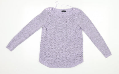 Womens UK Size 10 M&Co Purple Pullover Jumper