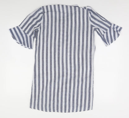 Preworn Womens Blue Striped  Top Pyjama Top