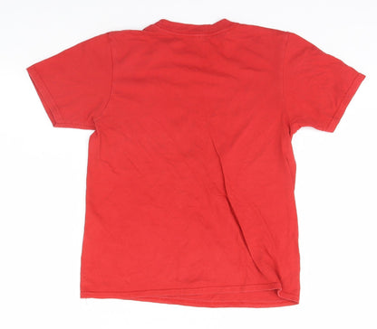 Back view of Preworn boys’ red basic t-shirt