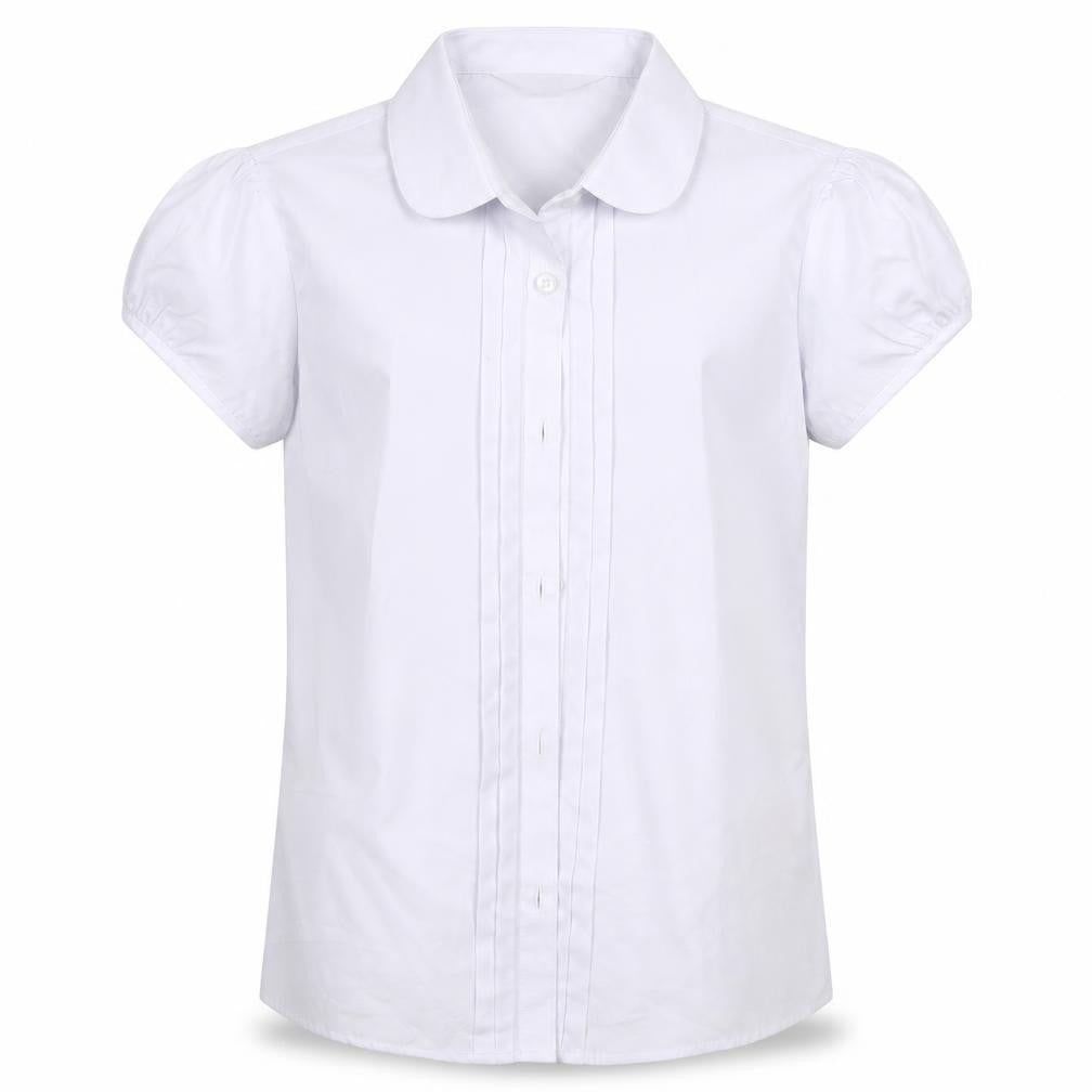 Front view of Marks & Spencer boys’ blue basic button-up, size 10-11, years