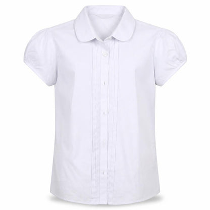 Front view of Marks & Spencer boys’ blue basic button-up, size 10-11, years