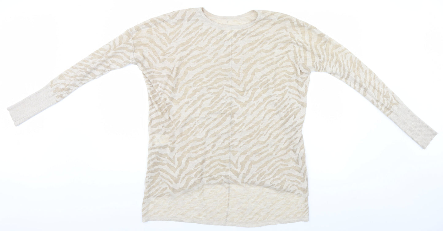 Womens UK Size S H&M Beige Basic T-Shirt
