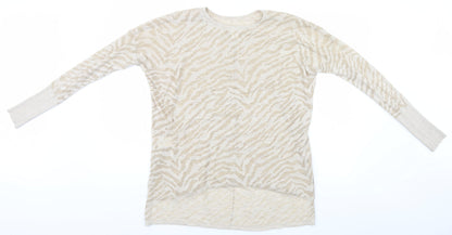 Womens UK Size S H&M Beige Basic T-Shirt