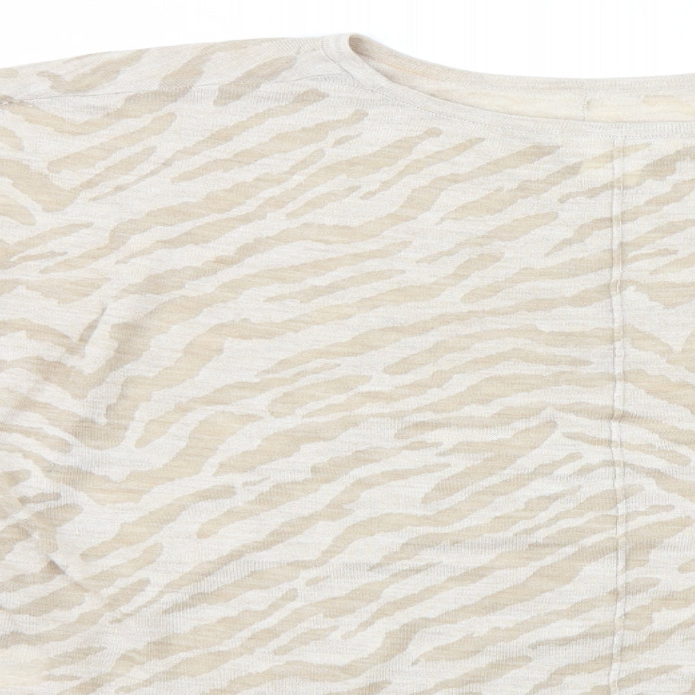 Womens UK Size S H&M Beige Basic T-Shirt