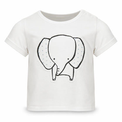 Front view of Next Baby White Basic T-Shirt Size Newborn - Elephant