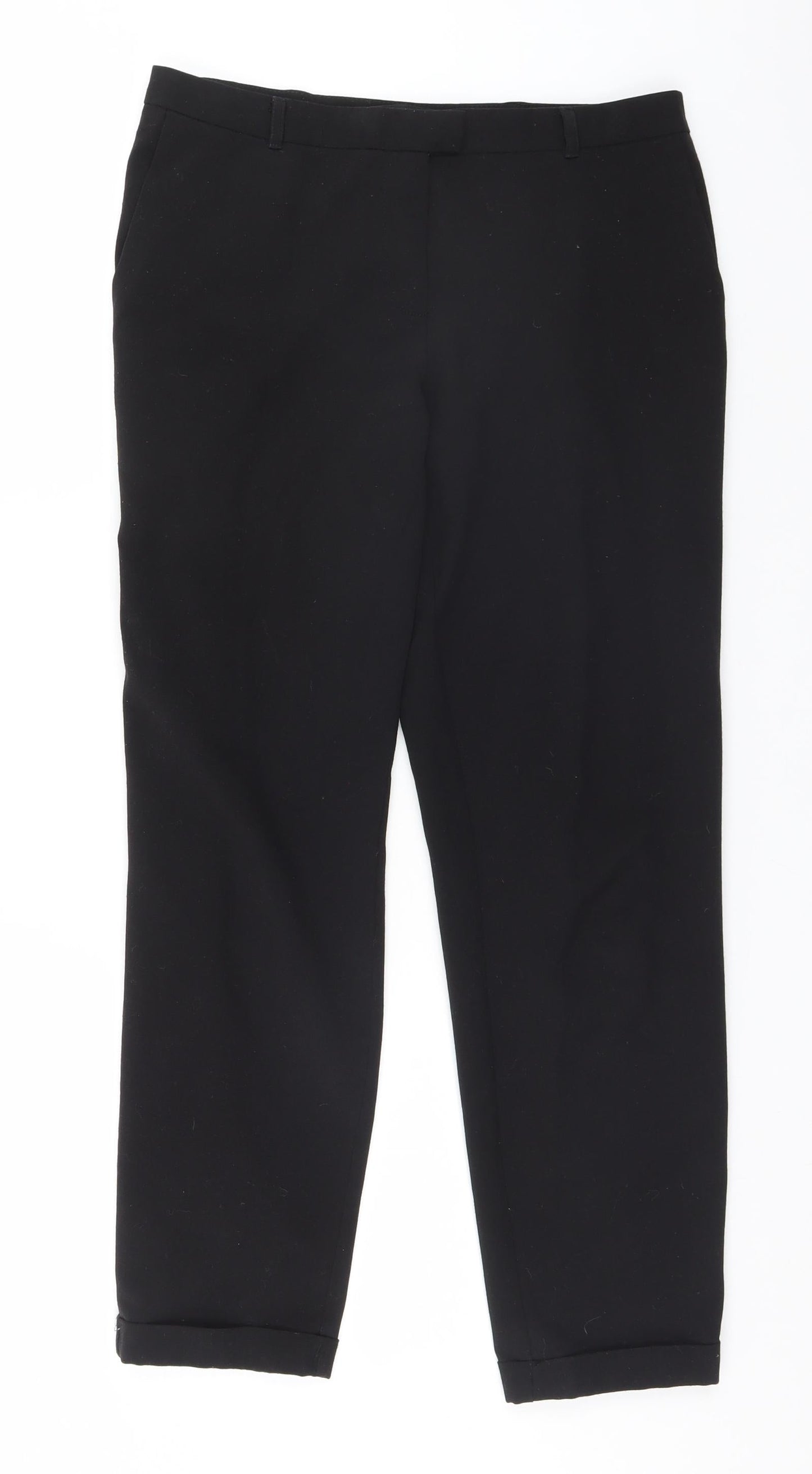 Womens UK Size 8 Papaya Regular Fit  Black Trousers