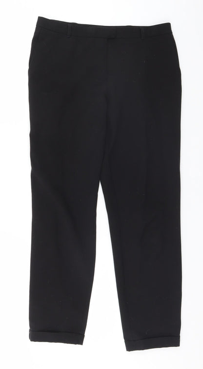 Womens UK Size 8 Papaya Regular Fit  Black Trousers
