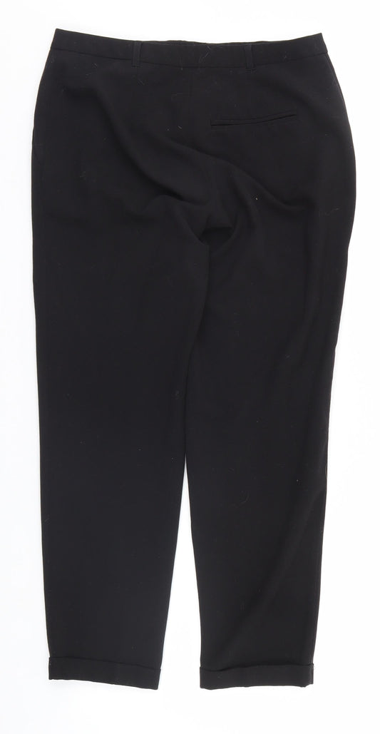 Womens UK Size 8 Papaya Regular Fit  Black Trousers
