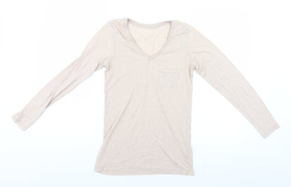 Womens UK Size 10 Atmosphere Beige Basic T-Shirt